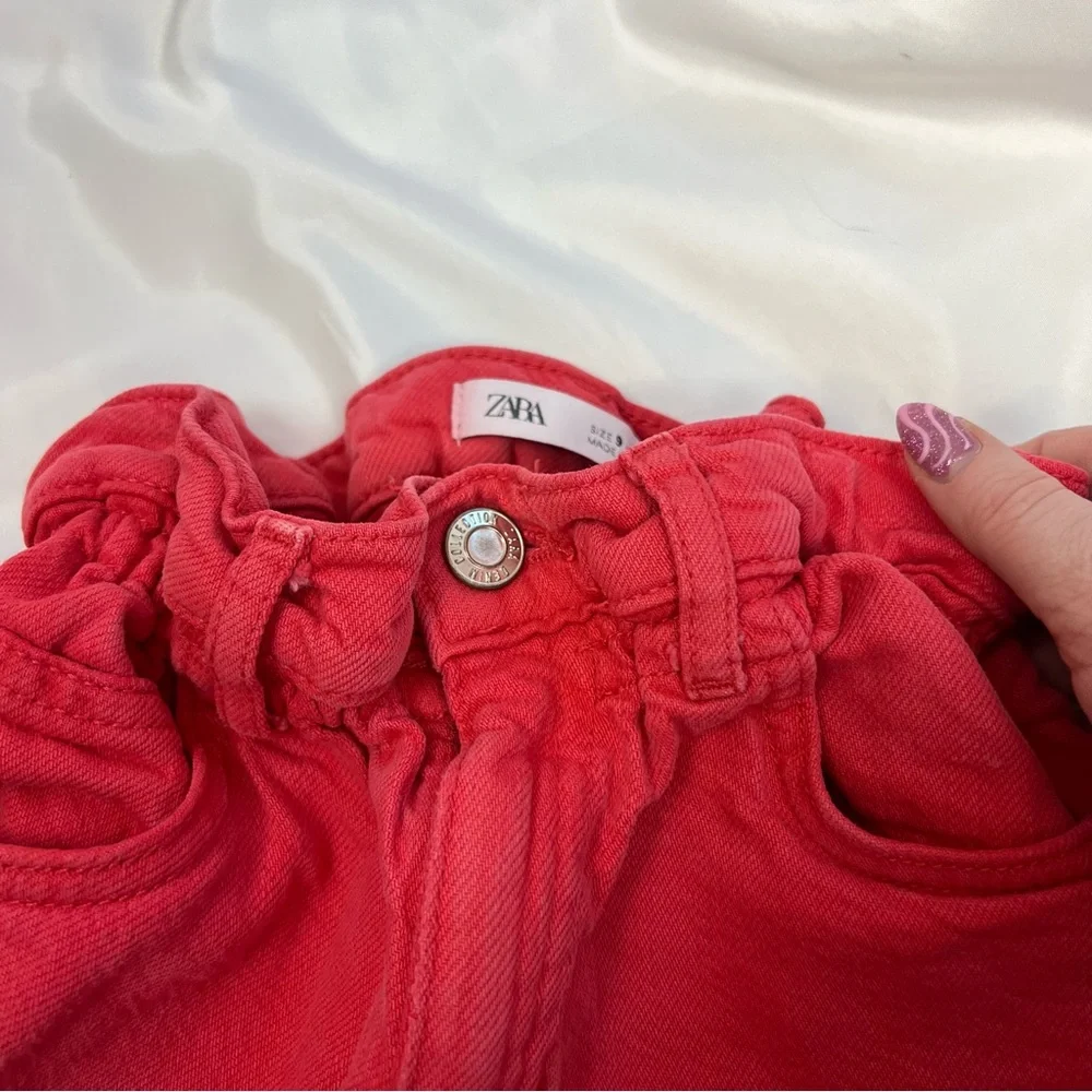 3 FOR $15 Zara Girl Frayed Hem Paperbag Shorts, size 9 Years